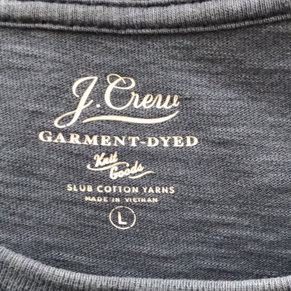 ♥️3X20 J CREW Mens Front Pocket Ripped Blue Dye Tee | L - Picture 9 of 10